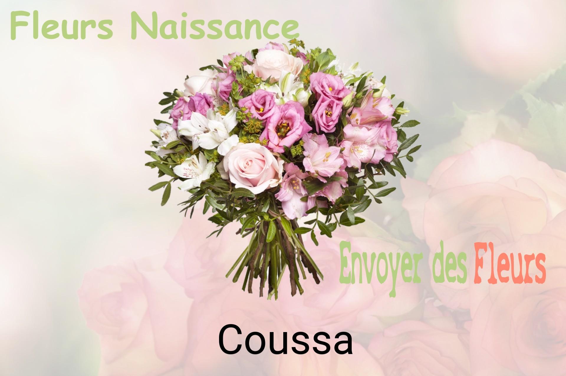 Bouquet de fleurs de naissance livré à Coussa