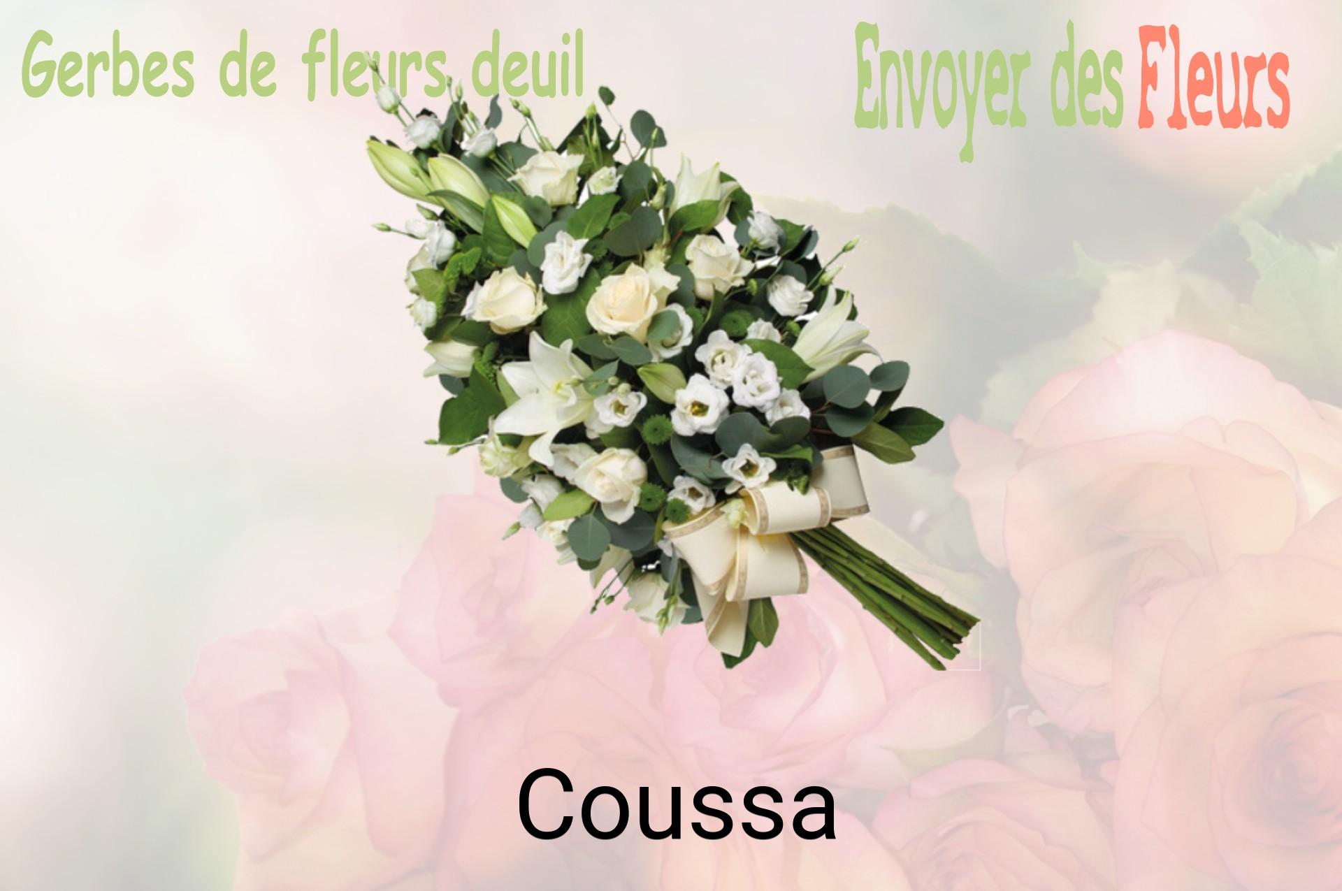 Gerbe de fleurs de deuil livrée à Coussa
